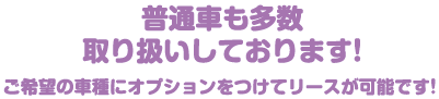 普通車も多数取り扱いしております！